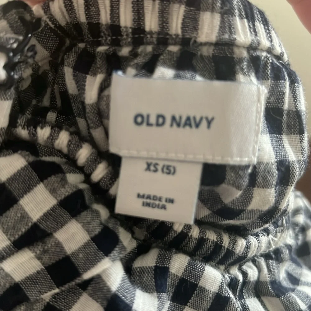 Old Navy Girls blue gingham ruffle cami top NWT
